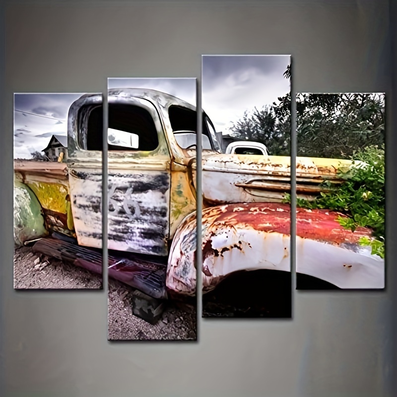 Poster vintage noir et blanc - Poster vintage Pickup Truck - Peinture sur  toile - Décoration murale - Pour salon, chambre à coucher - 40 x 60 cm :  : Cuisine et Maison