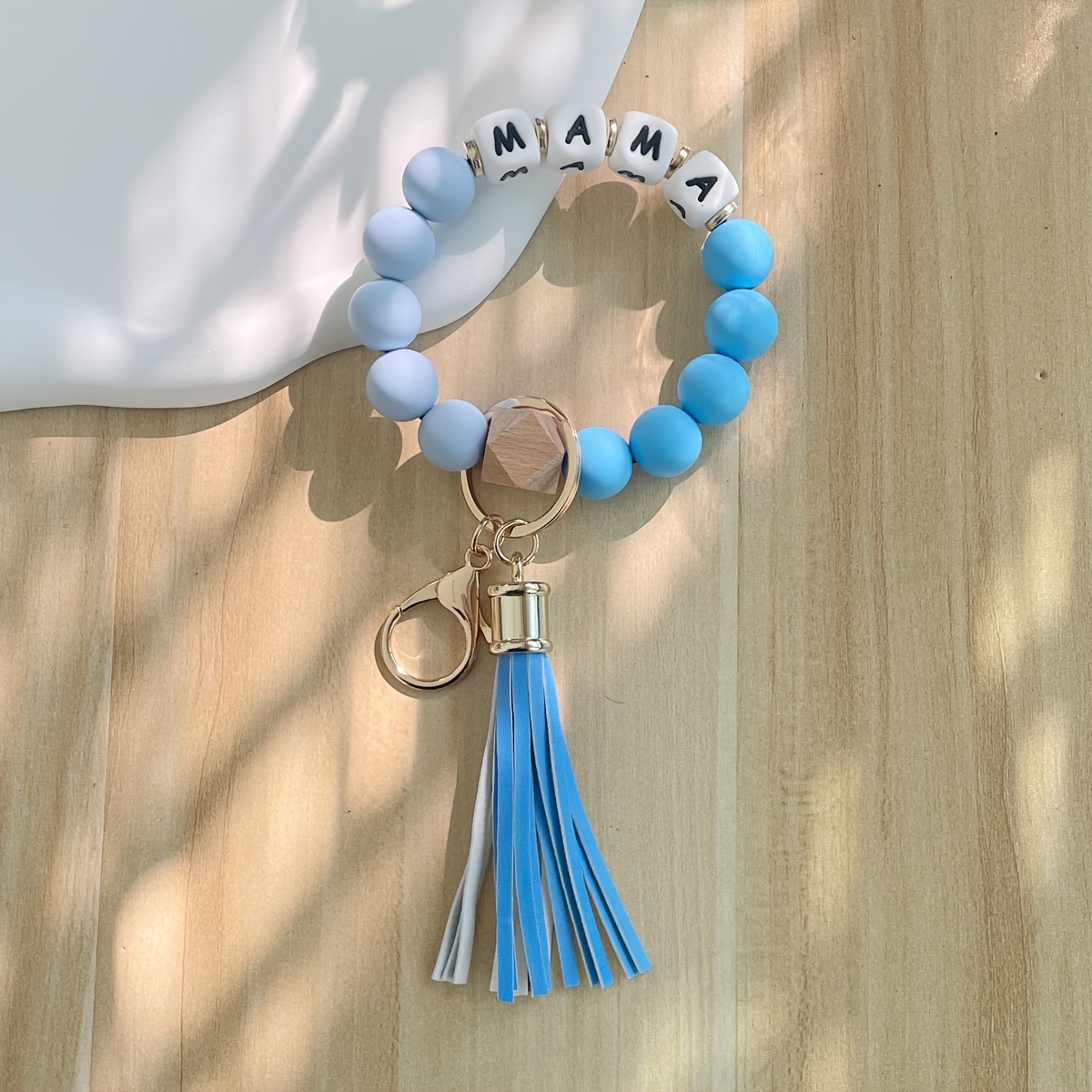 Silikon-Schlüsselanhänger Armband Für Damen – Mit Zirkon & Quaste, Elastisch, Praktisch & Stylisch