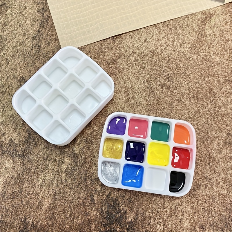 Small Tin Box Empty Watercolor Palette Paint Mixing Cups Mini