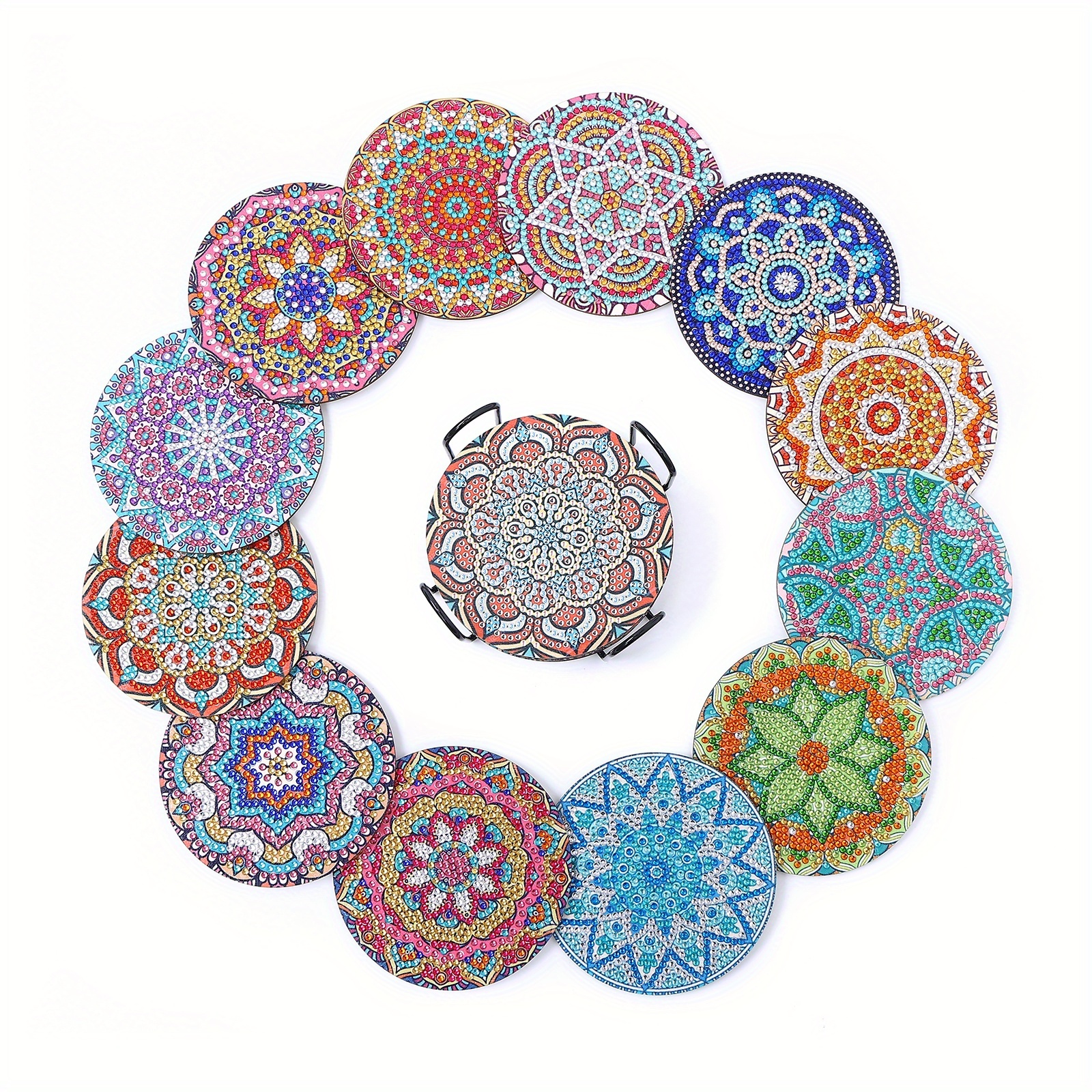 Artificial Diamond Painting Coasters Kit Mandala Artificial - Temu