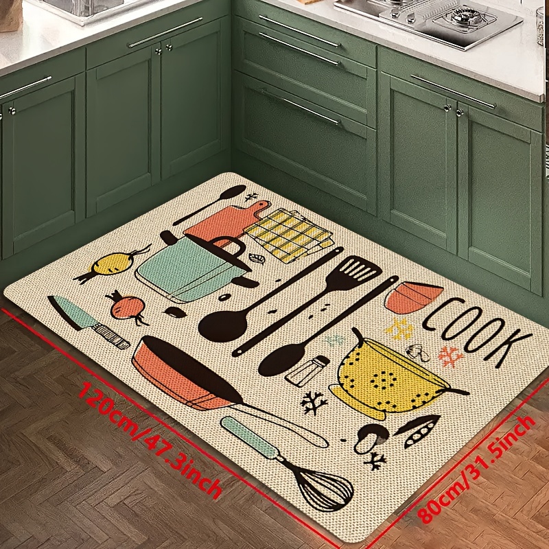 Kitchen Decor Area Rug Kitchen Non slip Carpet Cartoon Chef - Temu