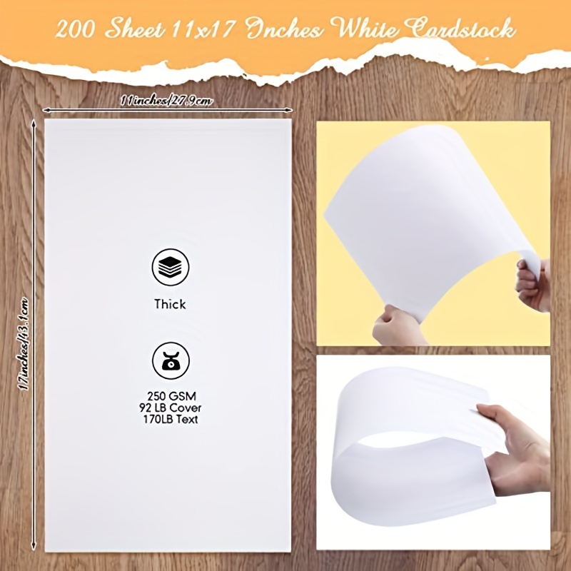White Cardstock Thick Paper 250gs Heavy Card Stock - Temu