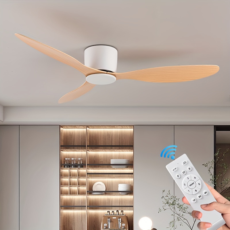 Ventilador de techo de 42 pulgadas con luz LED y control remoto, moderno  ventilador retráctil inteligente oculto para interiores de perfil bajo
