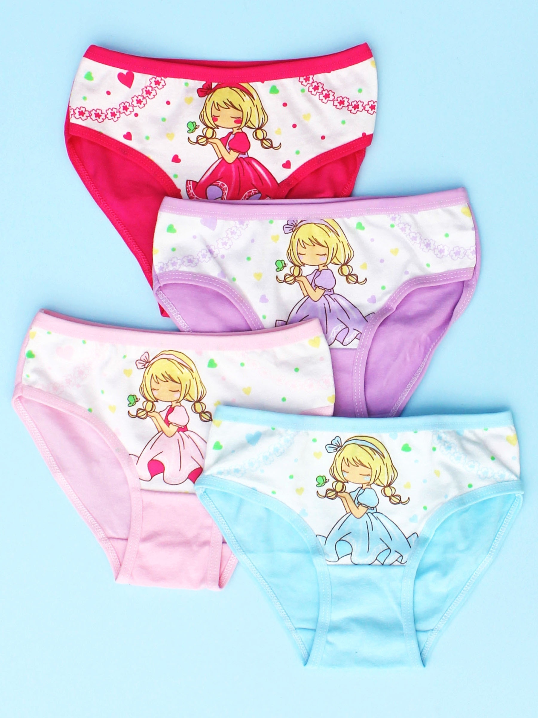 Girls Triangle Panties Multiple Colors Princess Print - Temu
