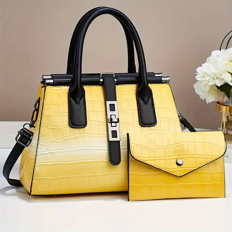 fashion top handle satchel bag trendy crossbody bag womens casual handbag shoulder bag purse details 4