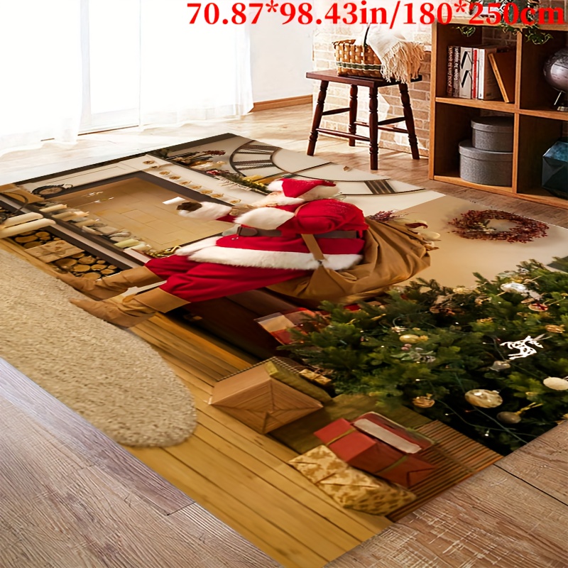 Chrismas Bedroom Entry Mat, Entry Floor Mat, Crystal Velvet