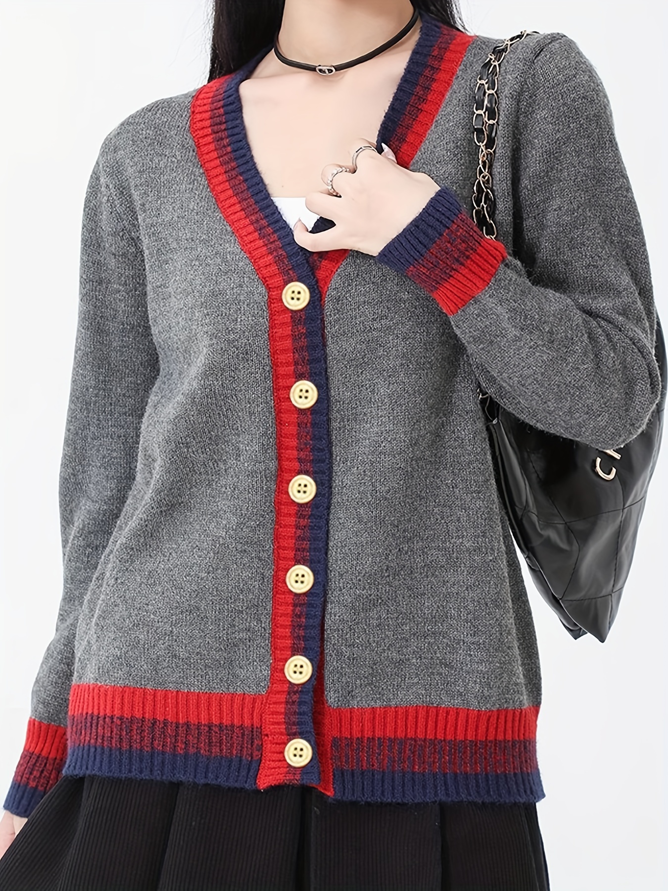 Bow Lace Trim Knit Cardigan Casual Button Down Long Sleeve - Temu