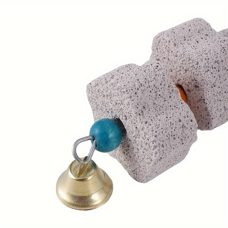 Parrot Chewing Toy - Bird Beak Grinding Stone with Bell And Calcium Supplement Mineral Food String. Bird Toys, Bird Cage Additions, Suitable for a Variety of Small Animal Toys