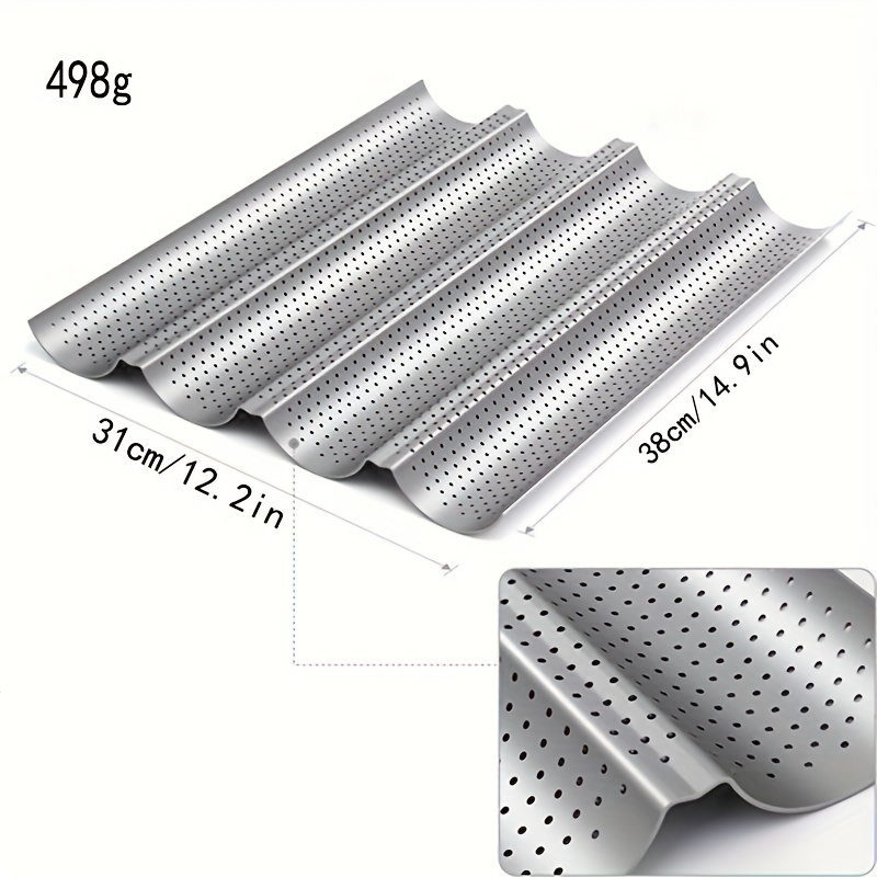 Extra Large Size Perforated Aluminium Baguette Mold Baking Pan