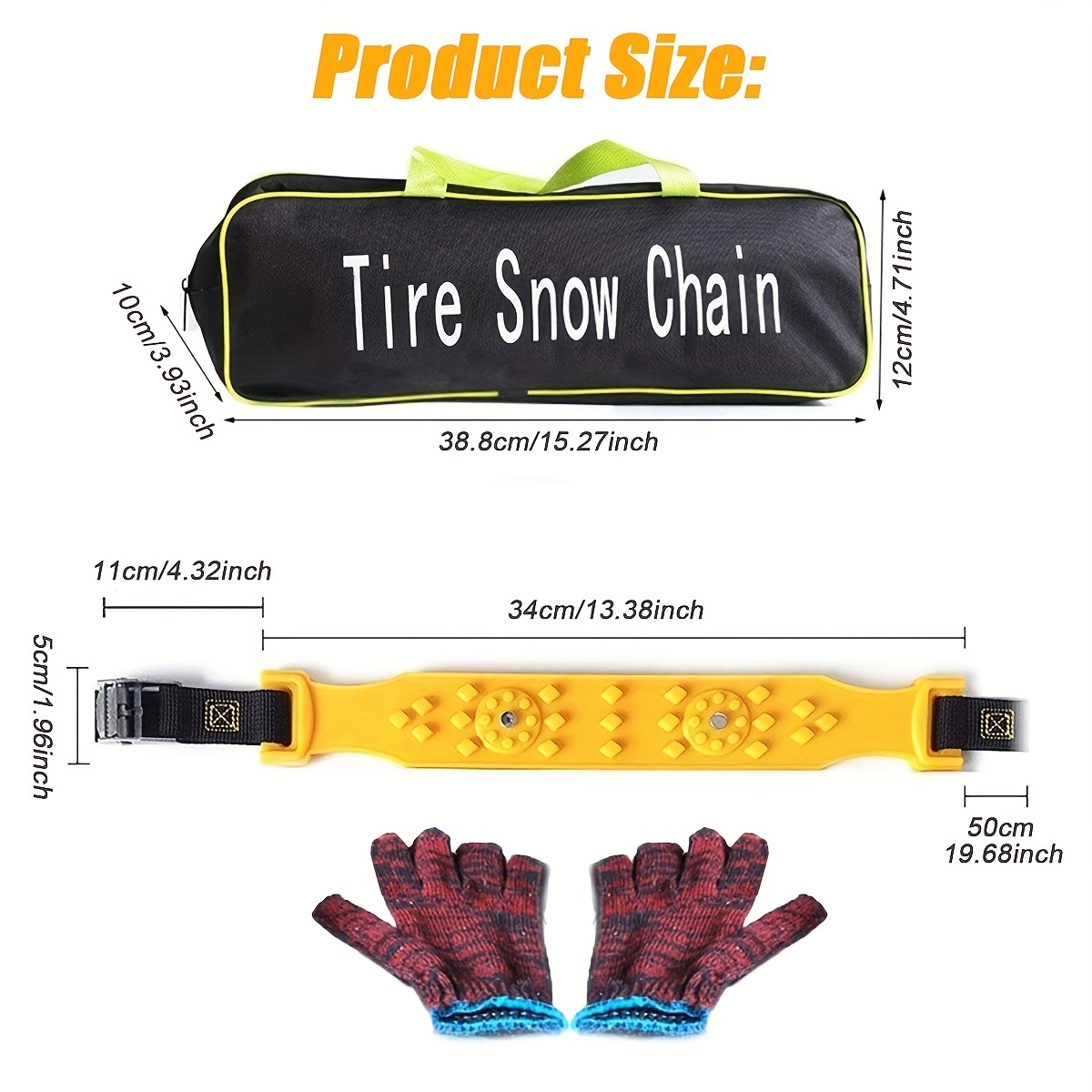 Snow Chains 10 Pcs Tire Chains Anti Slip Car Adjustable Universal