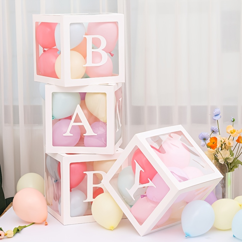 One Transparent Balloon Box One Year Birthday Party Scene - Temu