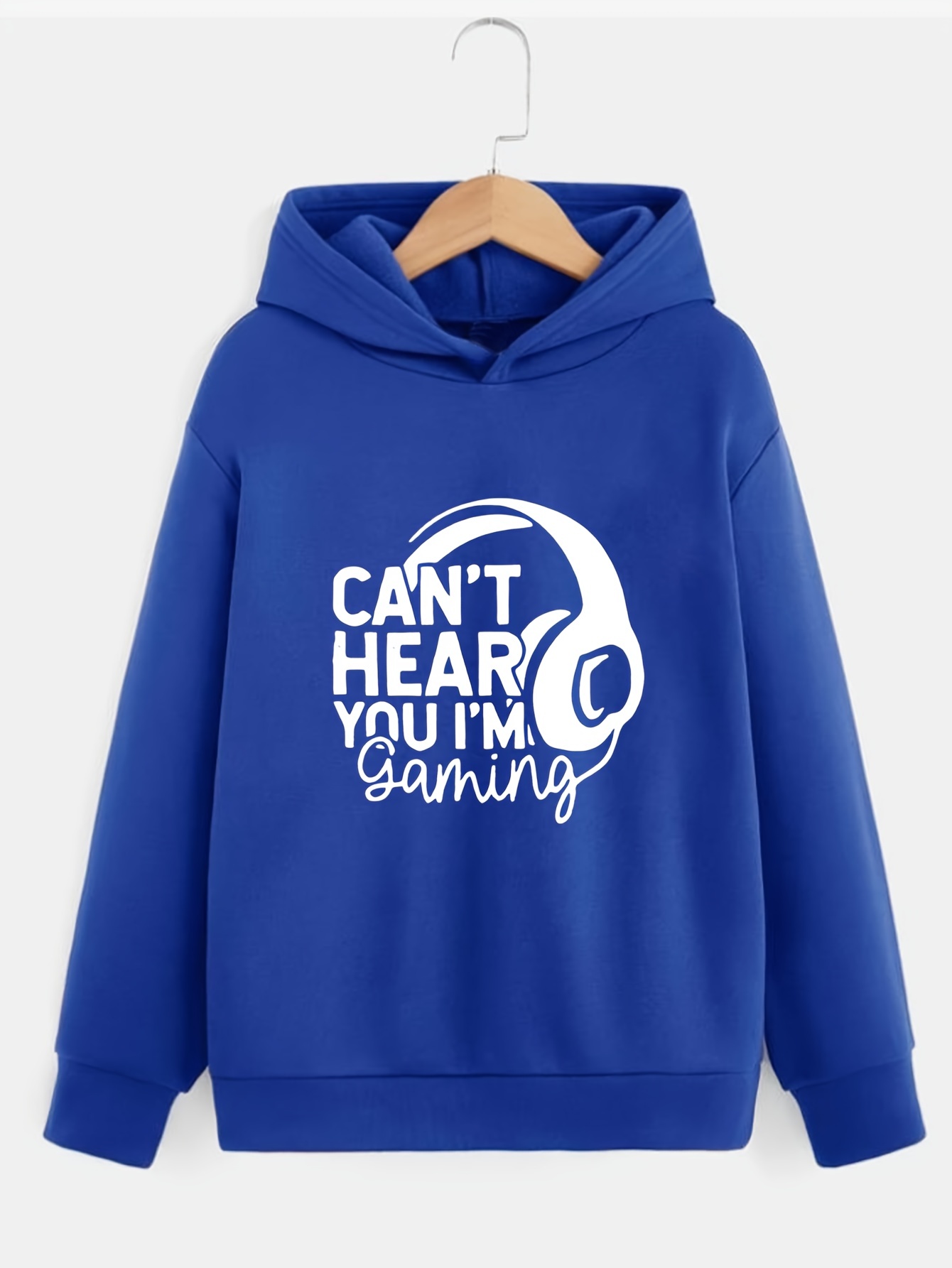 t Hear m Gaming Letter Print Boys Casual Pullover Long Temu