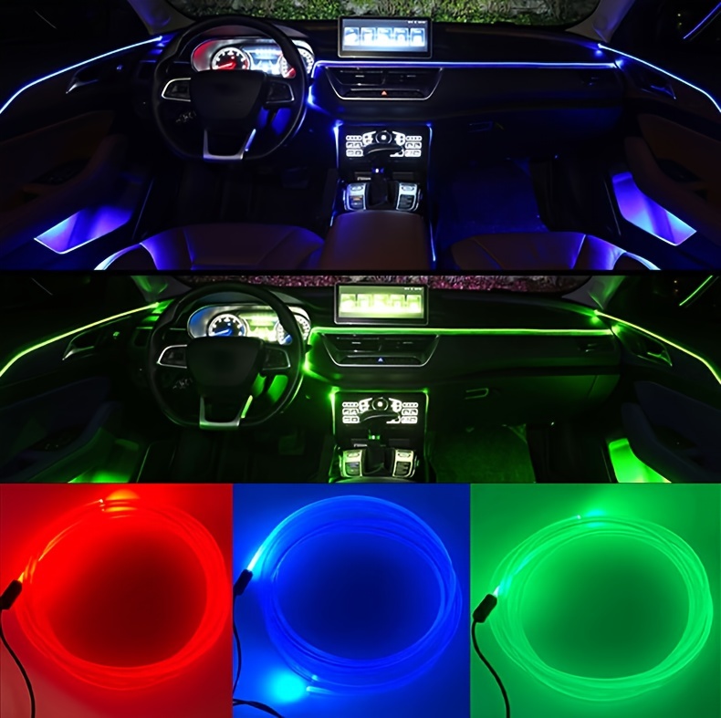 Kaufe 9 Lichter (2 Stück) LED-Leuchten, buntes Auto-Innenboden-Atmosphären-Streifenlicht  mit Sprach-/APP-Steuerung, RGB-Neon-Auto-Innenbeleuchtung, Autobeleuchtung