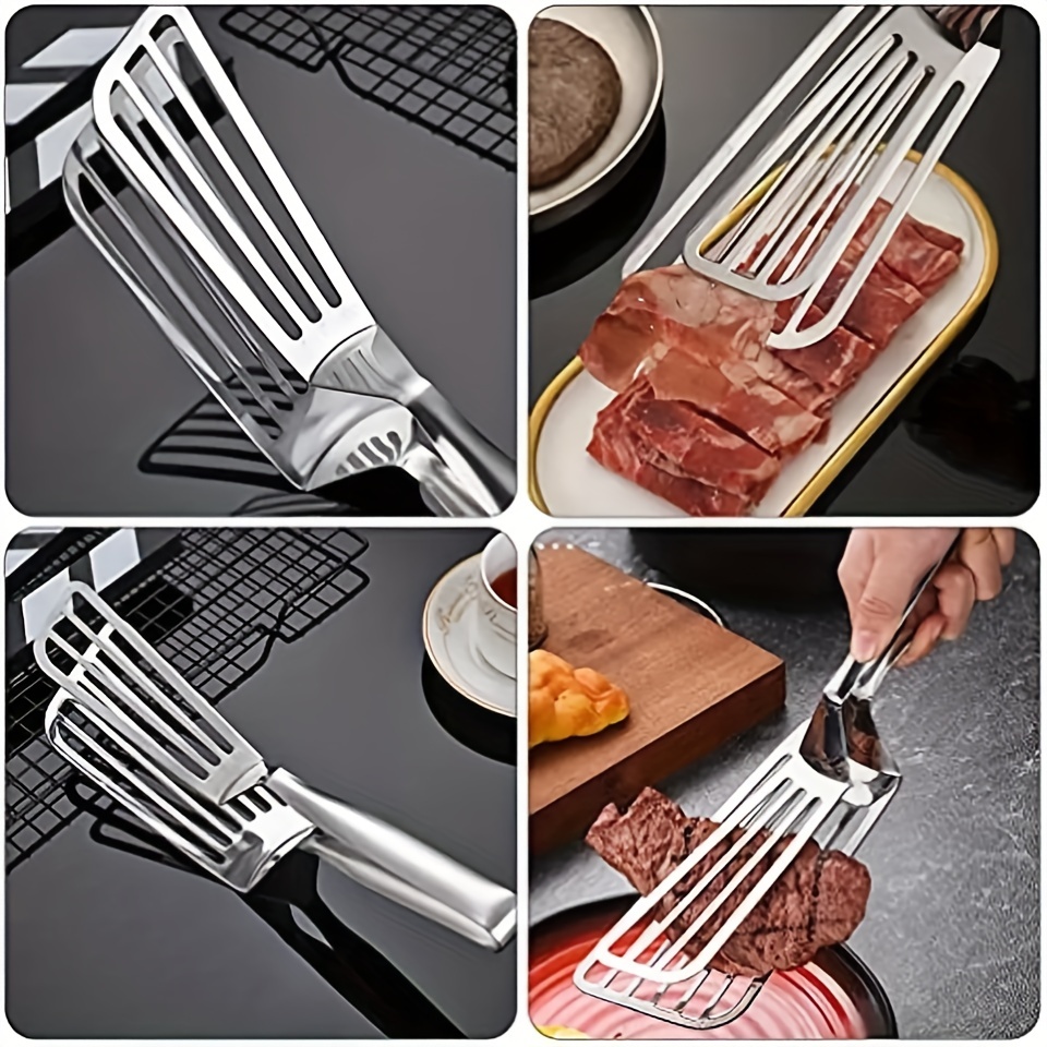 Steak Clamps Spatula Tongs Clip, Multifunctional Stainless Steel Food  Flipping Clip Cooking Tong For Beefsteak Bread Bbq Meats Pizza Pies Bread  Fish Barbecue, Kitchen Gadgets - Temu