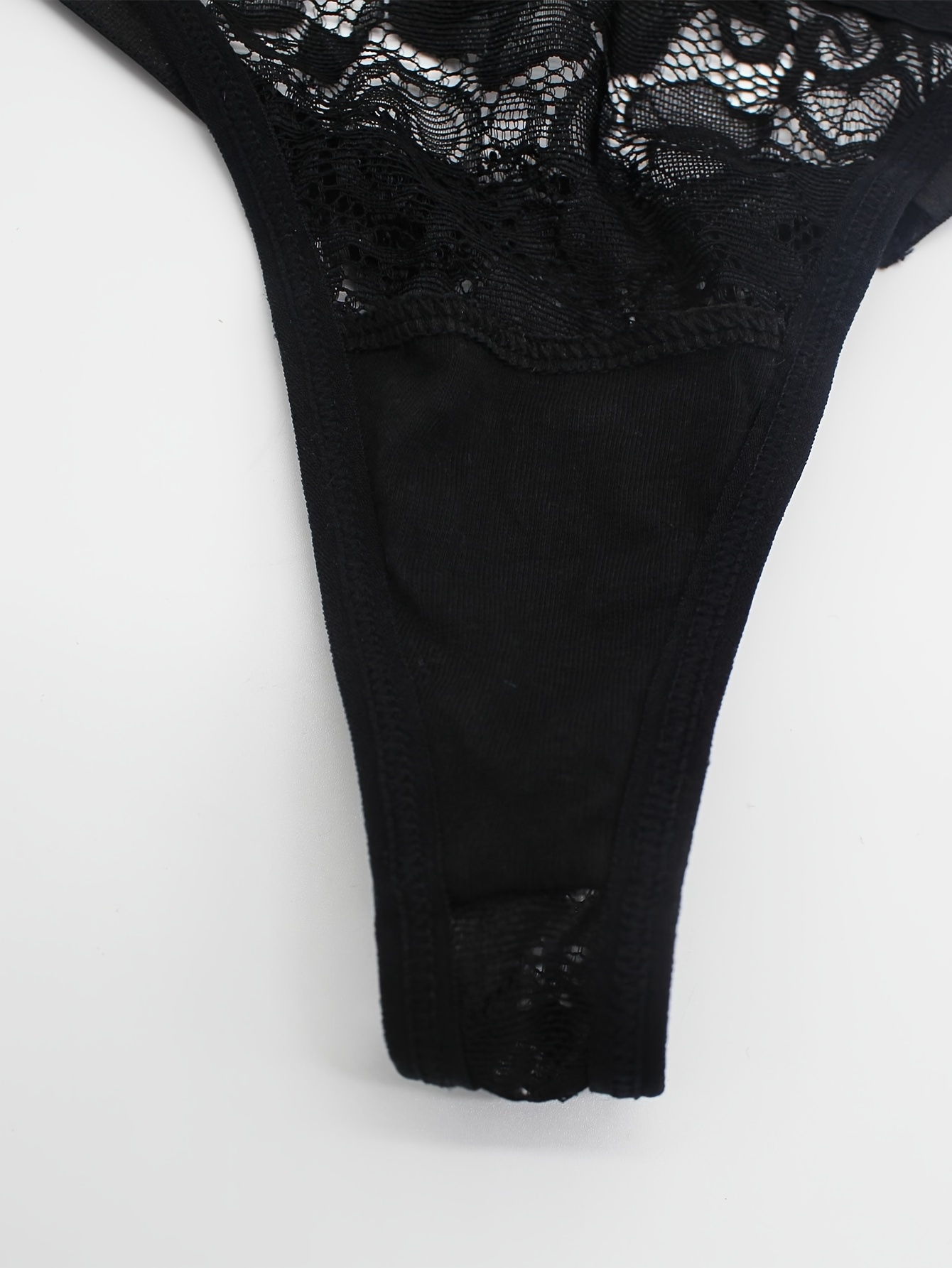 ClodeEU Sexy Women Lace Flowers Low Waist Underwear Panties G-String  Lingerie Thongs (Black XXXXXL) 