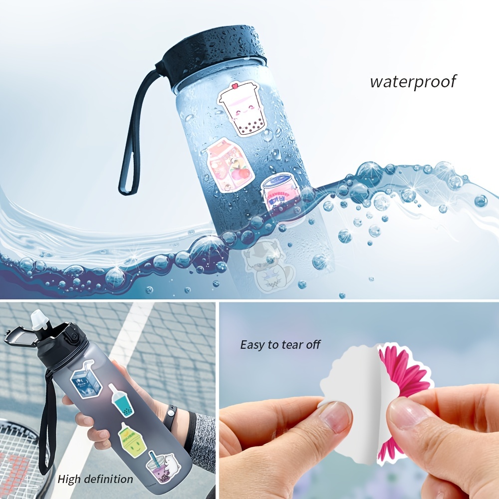 50Pcs Cute Boba Stickers for Water Bottle, Vinyl Aesthetic Drink Stickers  for Laptop Skateboard Phone, Waterproof Stickers Bulk for Teens Girls  Adults