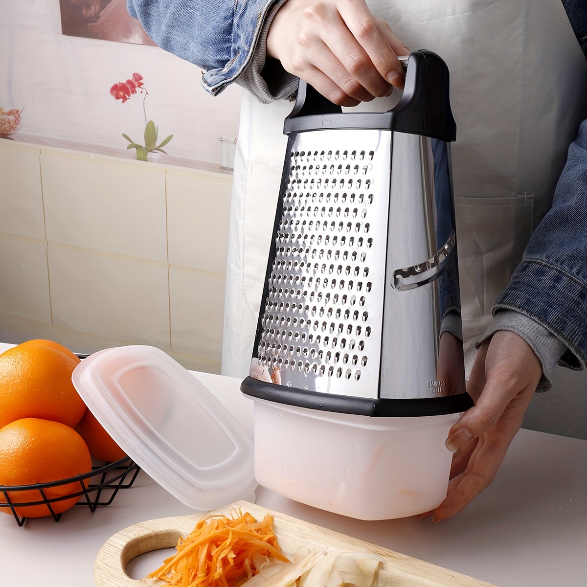 9'' Cheese Grater Box Sided Cheese Shredder Stainless Steel Kitchen Tool