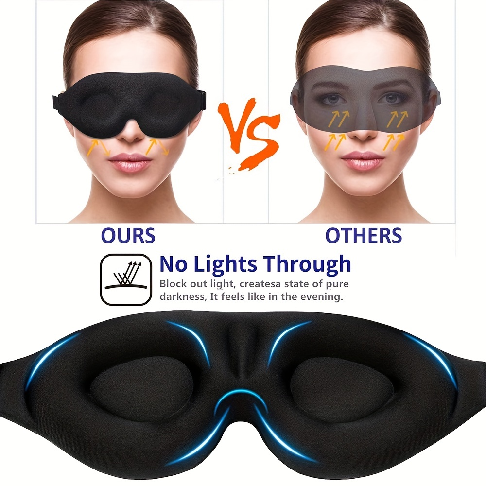 100% Blackout Sleep Masks for Women & Men - Zero Eye Pressure Eye Mask for  Sleeping -Our Halo Sleep Mask Includes a Storage Pouch- Black Eye Mask for