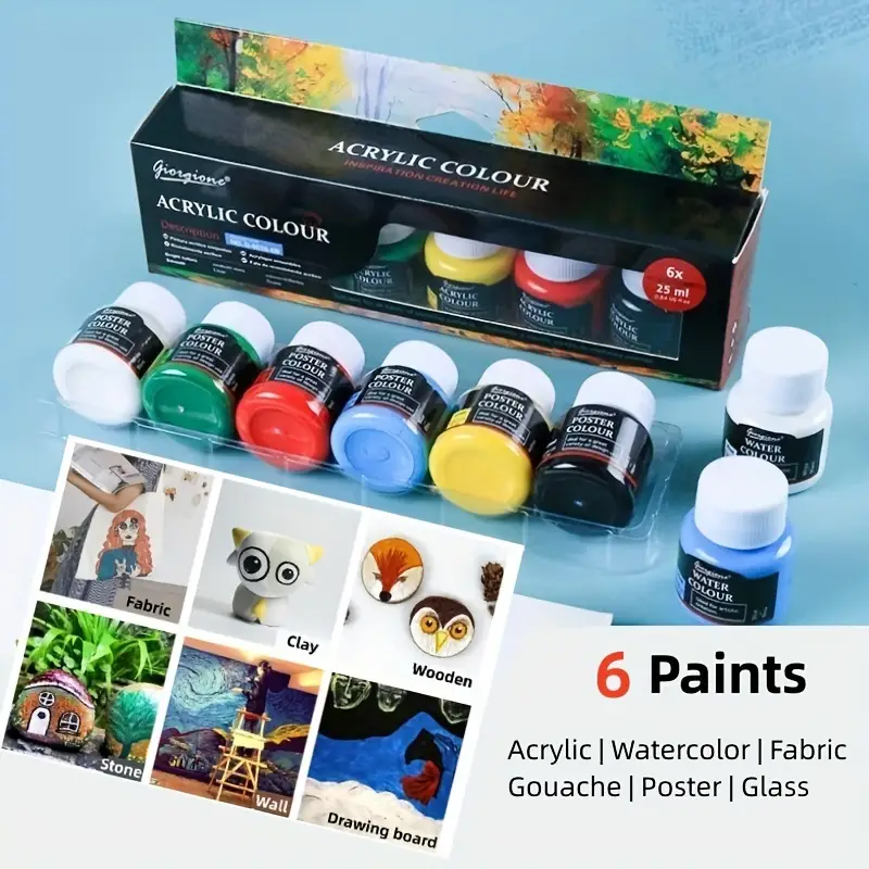 6colors 6paints acrylic Paint Sets Craft Paint - Temu