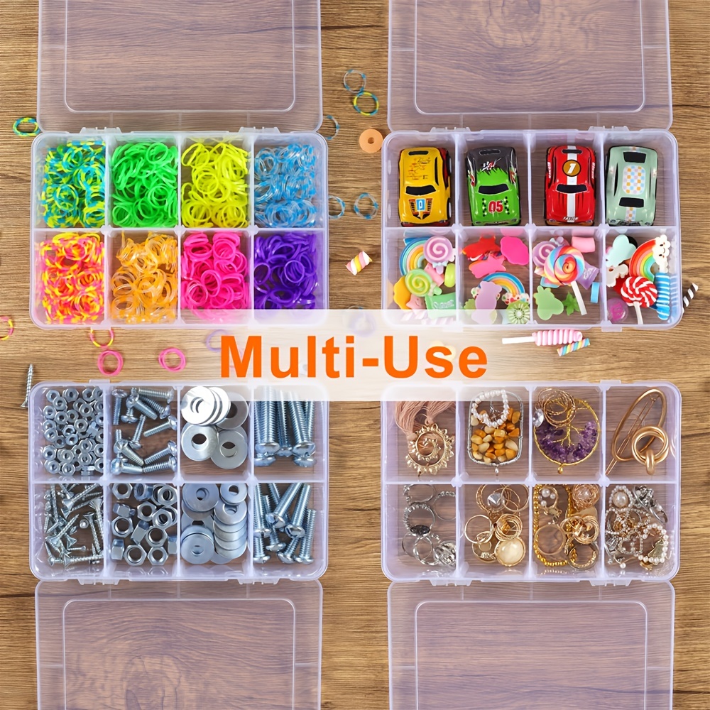  DUOFIRE Plastic Organizer Container Storage Box Adjustable  Divider Removable Grid Compartment for Jewelry Beads Earring Tool Fishing  Hook Small Accessories(18 grids, Pink-Blue) : Arts, Crafts & Sewing