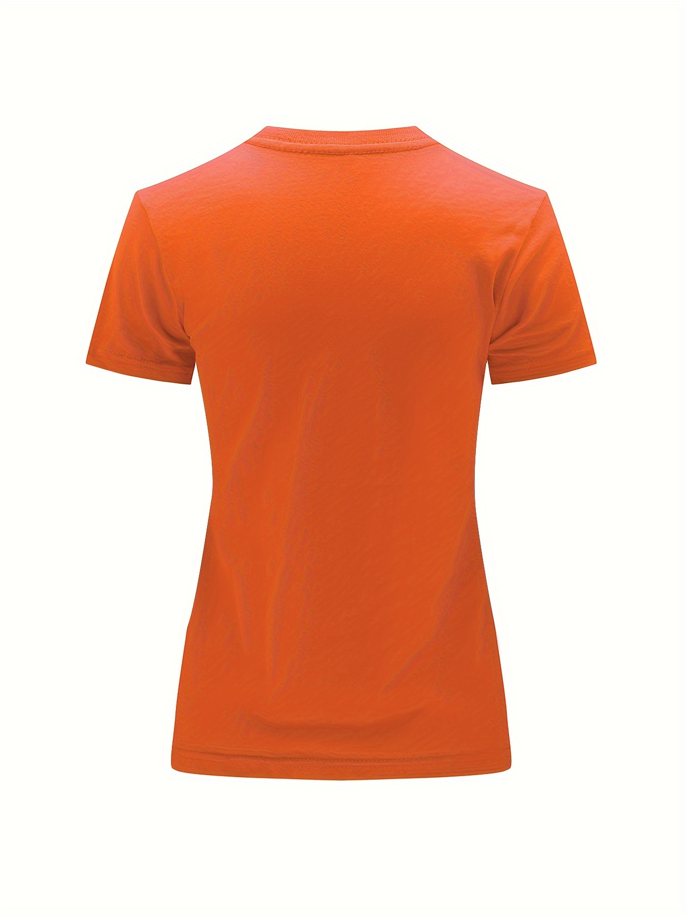 Solid Crew Neck T-Shirt, Casual Short Sleeve Top For Spring & Summer, Women'S Clothing
