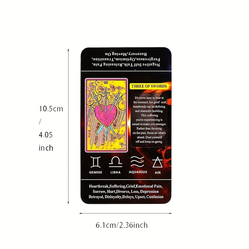 Doodle Tarot Card Set: Fortune Telling Game With Keywords - Temu