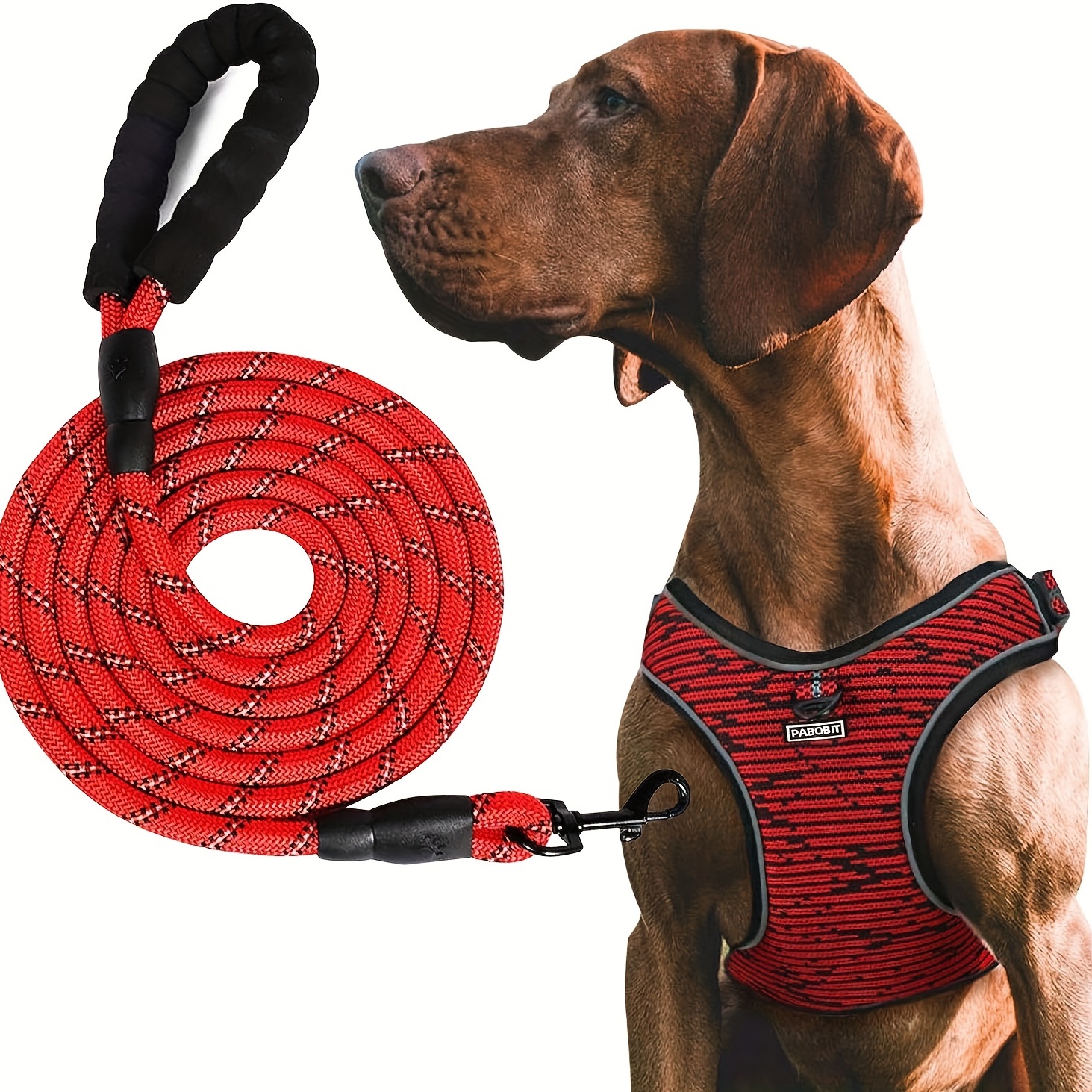 Leash Set - Dog Vest Harness for Small Dogs Medium Dogs- Adjustable  Reflective Step in Harness - M