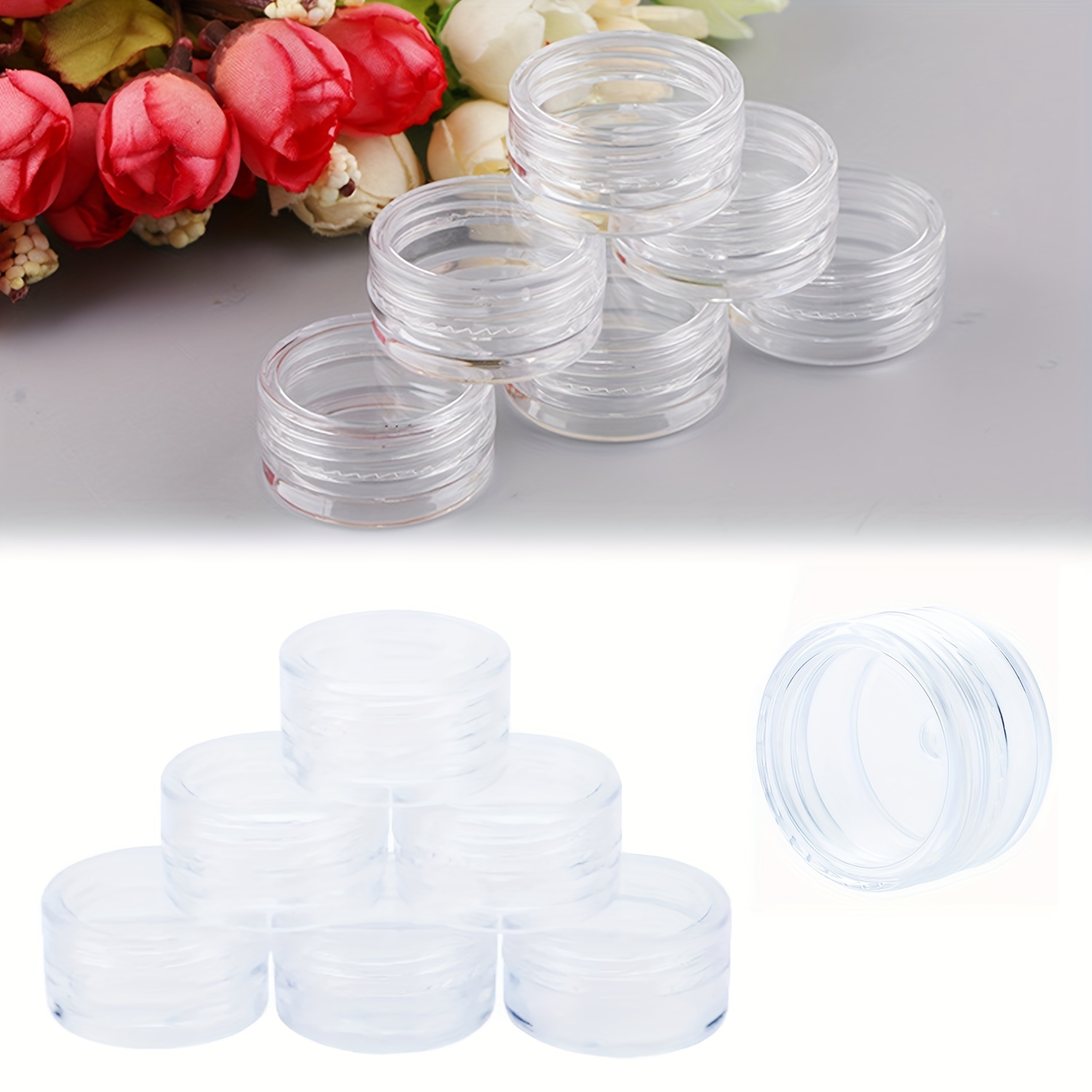 5 Gram Cosmetic Containers 50pcs Sample Jars Tiny Makeup Sample Containers with Lids (Black)