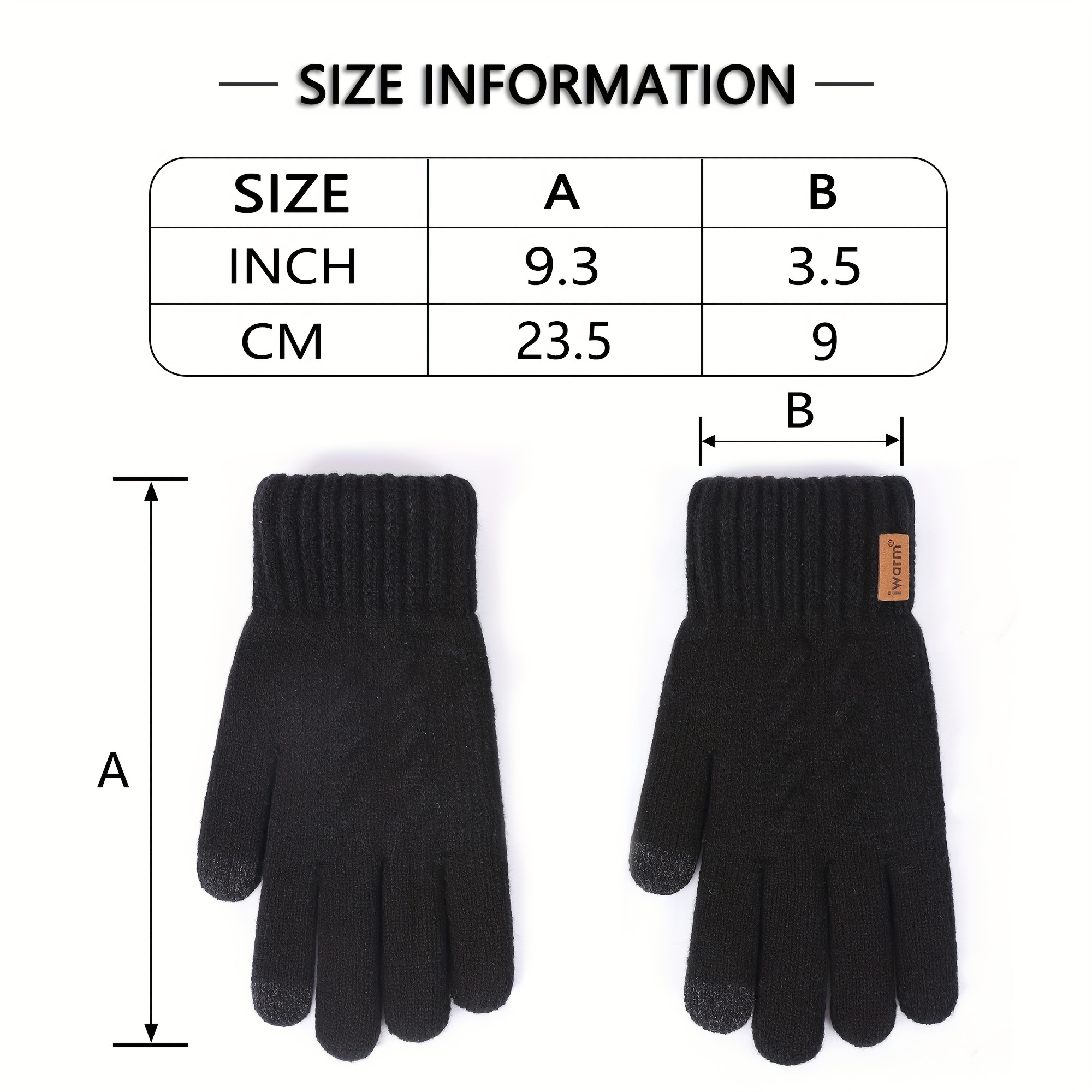 Gants d'hiver pour homme - Doublure en polaire - Gants chauds