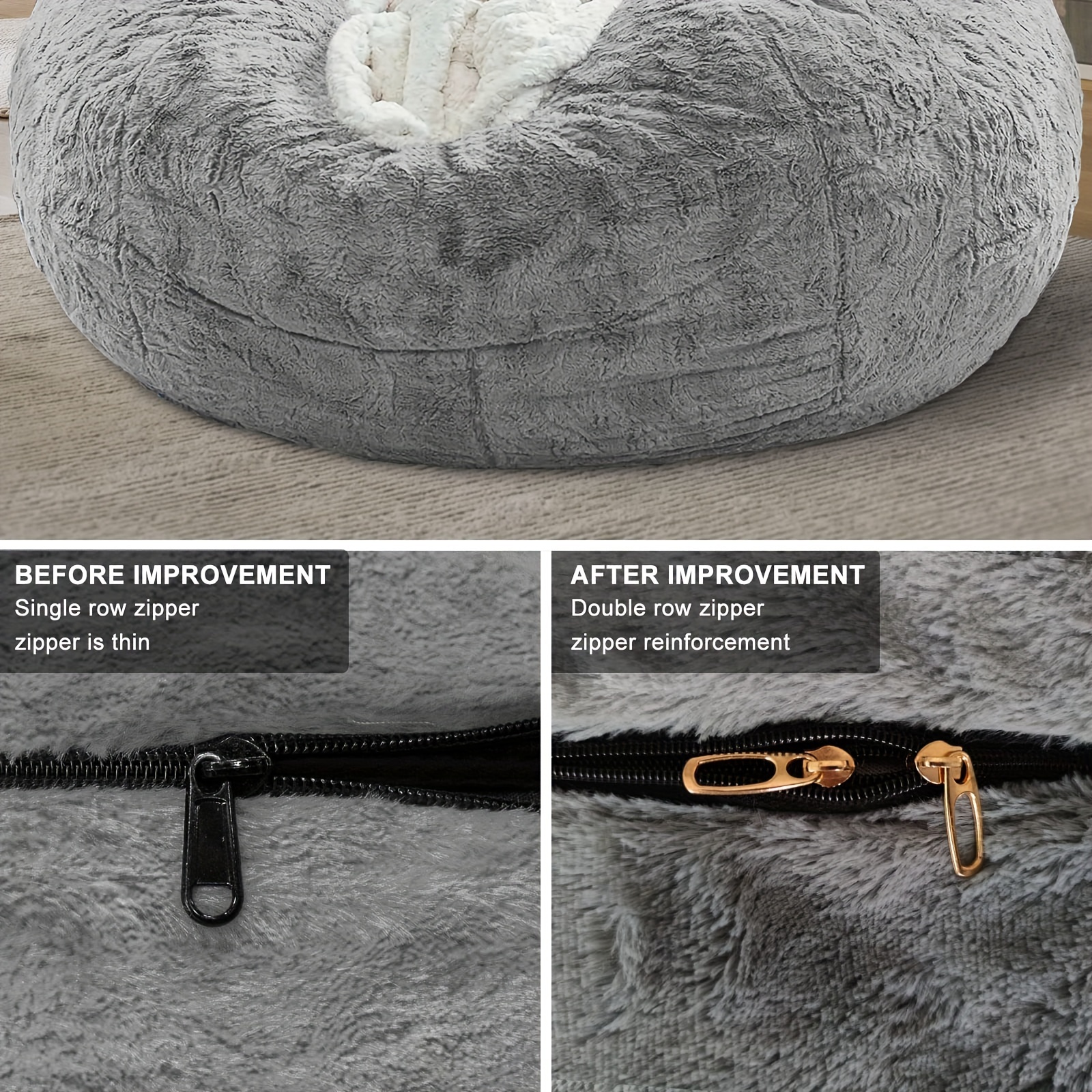 Bean Bag Chair Cover Large Circular Soft Fluffy Cover For - Temu