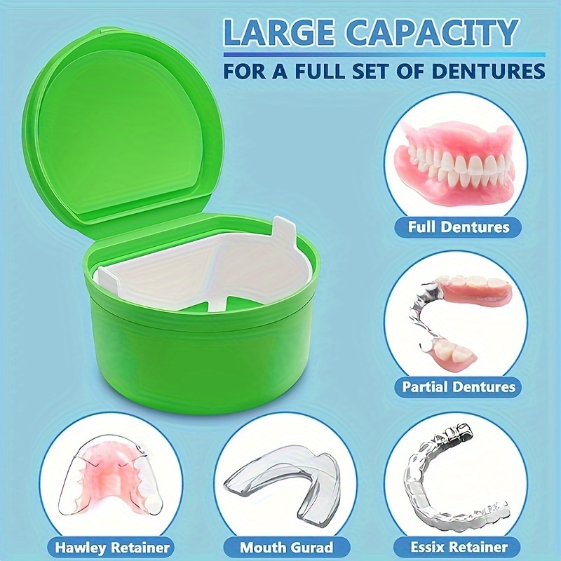 Denture Braces Bath Case Cup Box Holder Cleaner False Teeth - Temu
