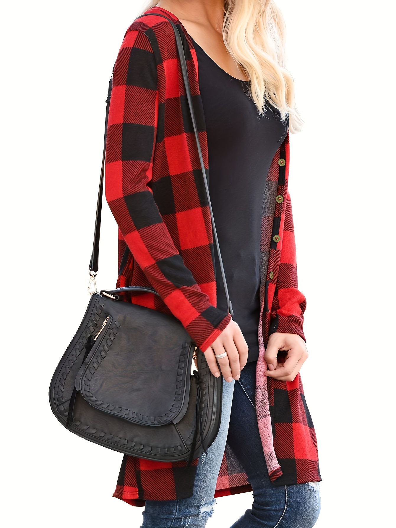 Plus size buffalo hot sale plaid cardigan