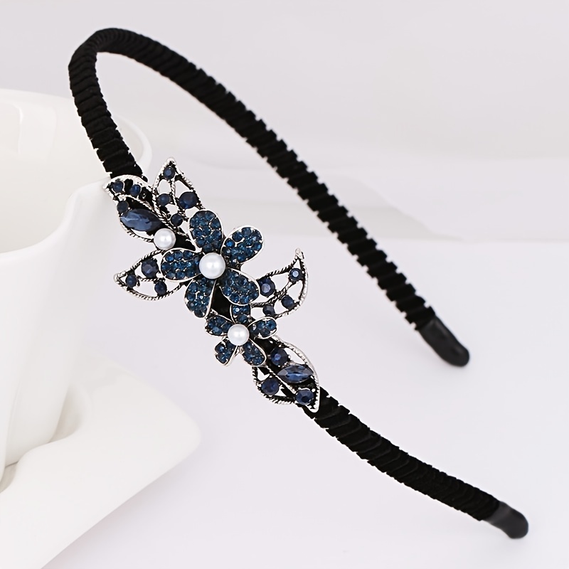 Boho Velvet Crystal Vintage Headband Rhinestone Bow Hair Accessories