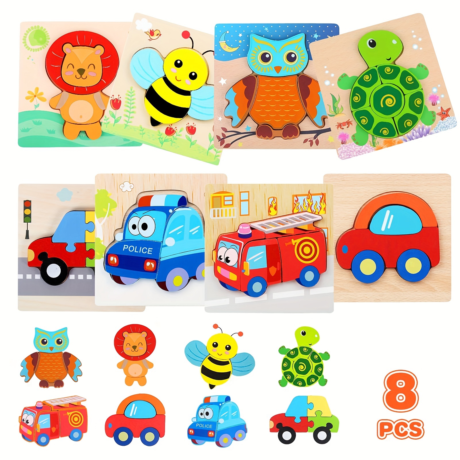 Rompecabezas para niños de 3 a 5 años, juguetes de madera Montessori,  aprendizaje educativo, juegos preescolares, regalo para niños y niñas de 3,  4, 5