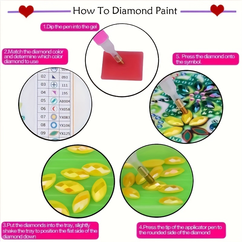 Diamond Painting crystal Diamond shaped Diamond flowers And - Temu