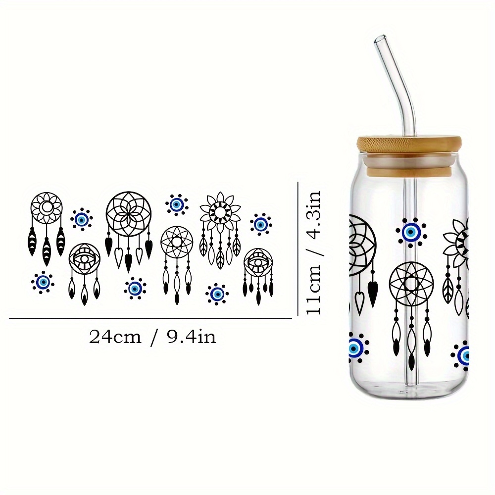 Eye Hand Design 3D UV DTF Cup Wraps stickers Custom Wraps for 16oz Libbey  Glass Can Cold Cups Tumbler