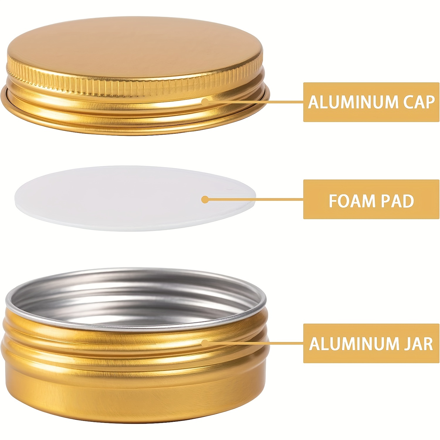 Golden Aluminum Tin Jars Round Aluminum Cans Cosmetic - Temu