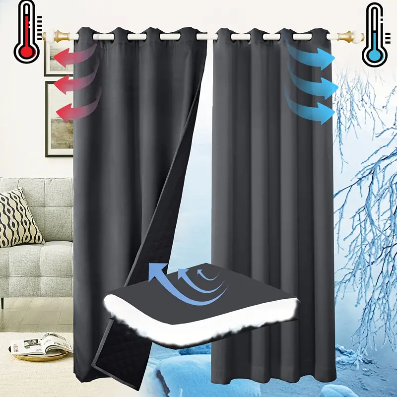 1panel Winter Cotton Thermal Insulation Curtains Warm Temu