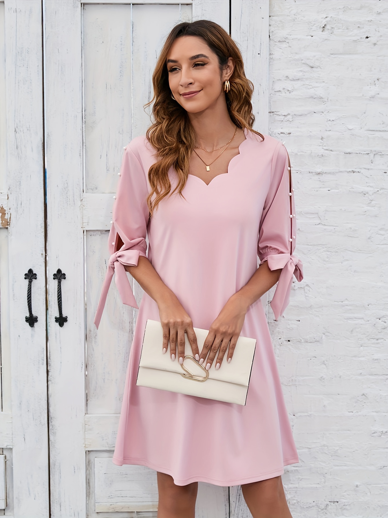 Sparkly Long Sleeve Pearl Rhinestone Fringe Sheer Mesh Party Mini Dres –  Rosedress