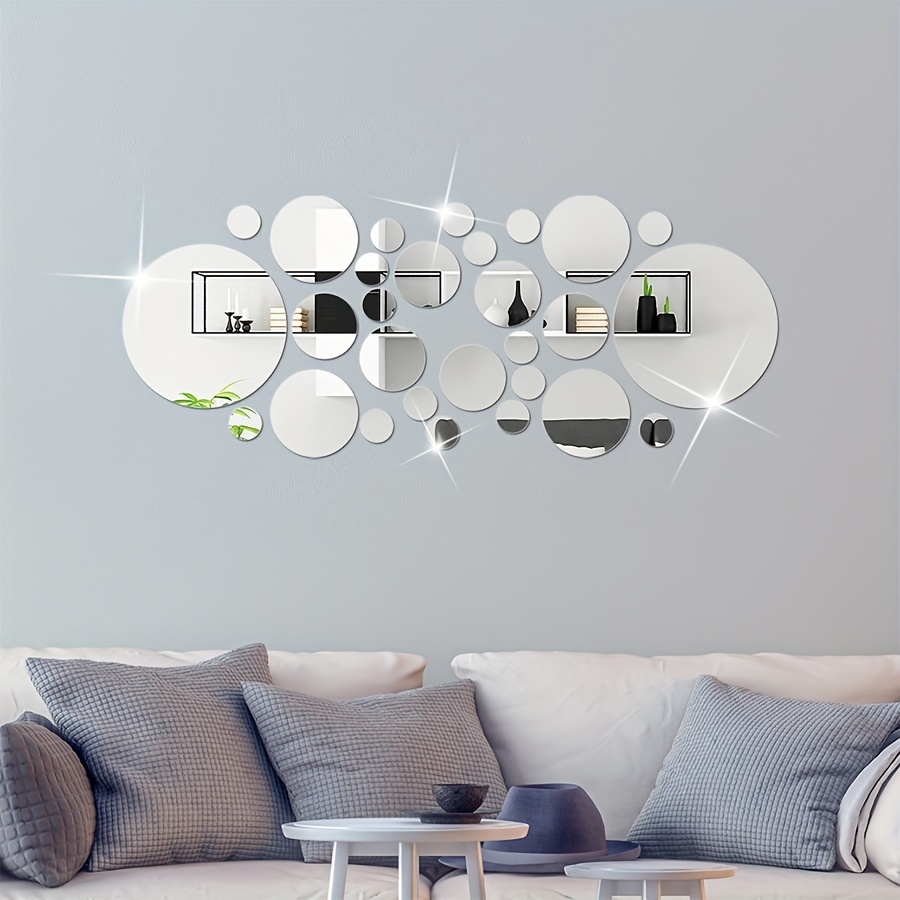  12 espejos autoadhesivos con forma hexagonal para la decoración  del hogar, azulejos de plástico autoadhesivo para la pared de la sala,  comedor o habitación : Herramientas y Mejoras del Hogar