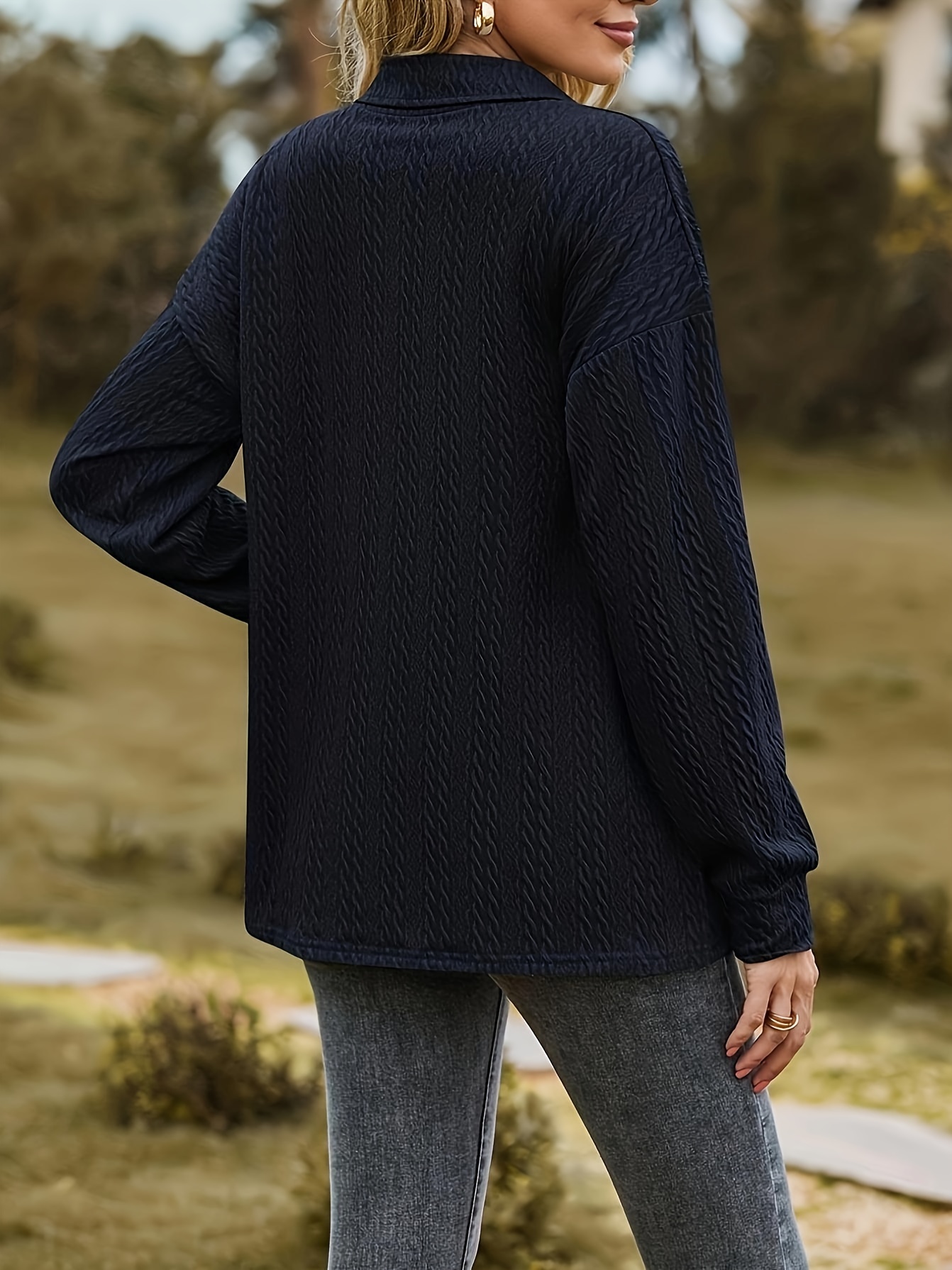 sweatshirt with buttons in the front