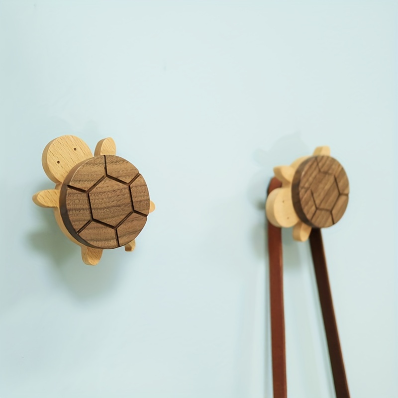 

1pc Wood Turtle Knob Drawer Knobs, Cute Wall Holder Clothes Hook, Decorative Bag Hook, Cabinet Pull Handles, Cupboard Door Knobs