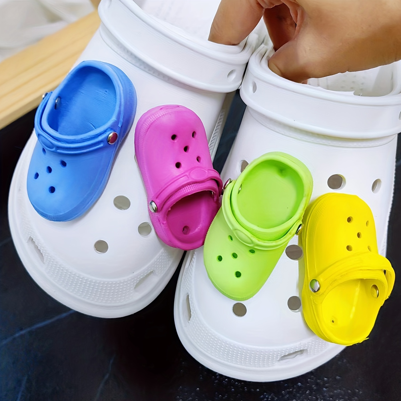 7pcs Funny Cute Toe Series Shoes Charms for Clogs Sandals Decoration, Shoes DIY Accessories,Temu
