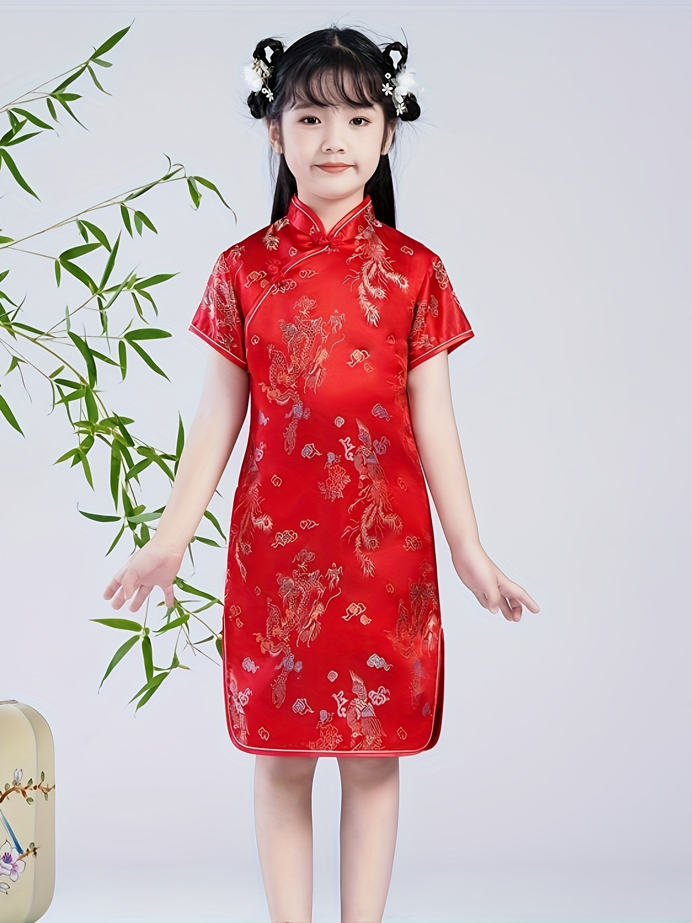 Girls Qipao Child Dresses Cheongsam Dress Summer Clothes
