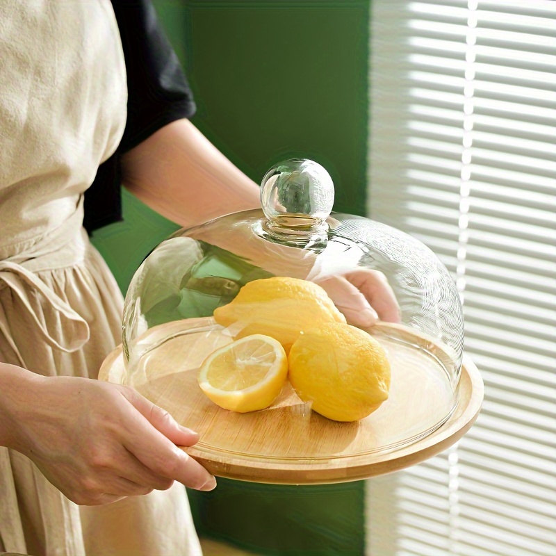 Clear Bread Stand With Glass Lid Household Kitchen Food - Temu