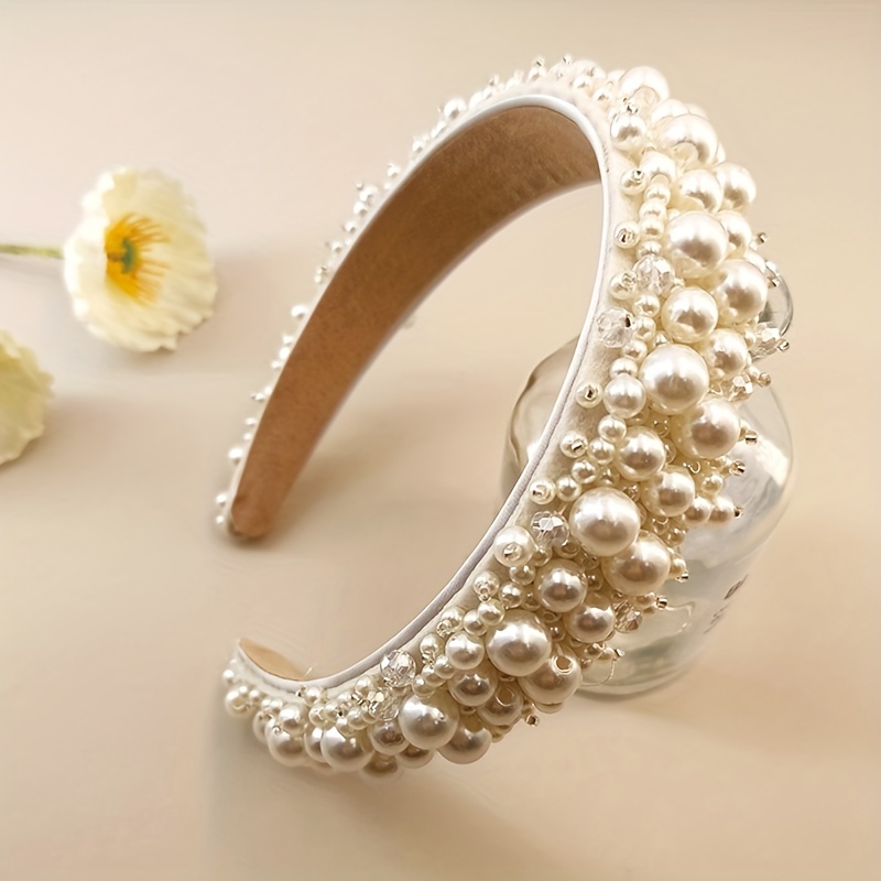 Layered Faux Pearl Headband women Elegant Pearl Hairband - Temu