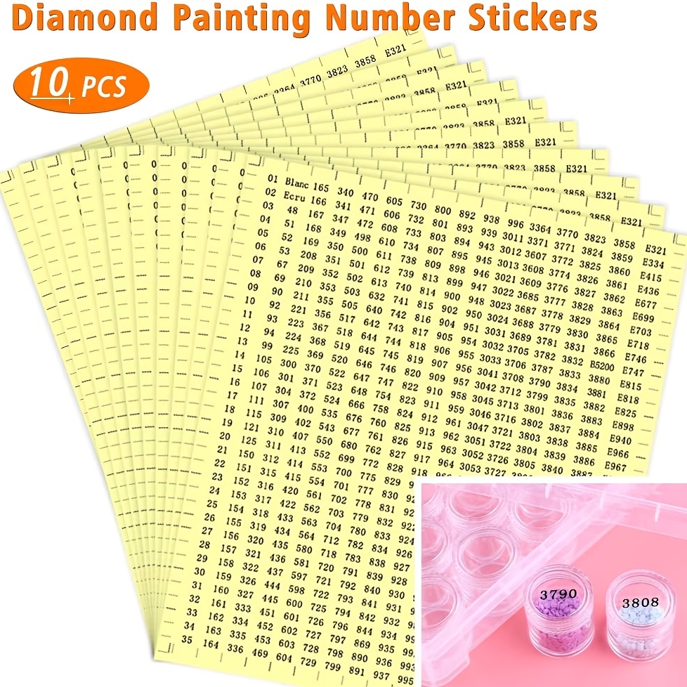 Diamond Painting Accessories Color Number Stickers For - Temu