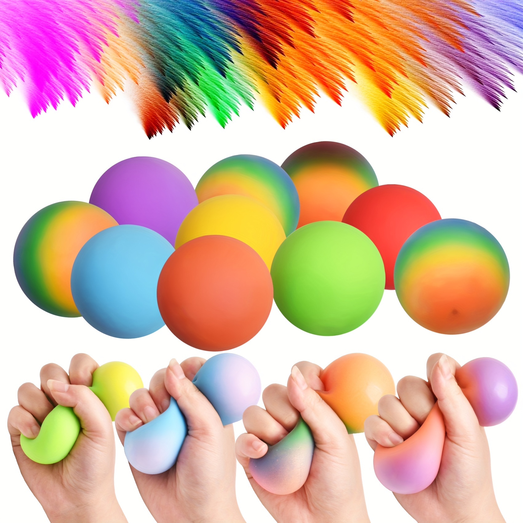 Boule de stress Changement de couleur pour les adultes et les enfants  Décompression de balle de stress Anti-stress Boule sensorielle Soulagement  du