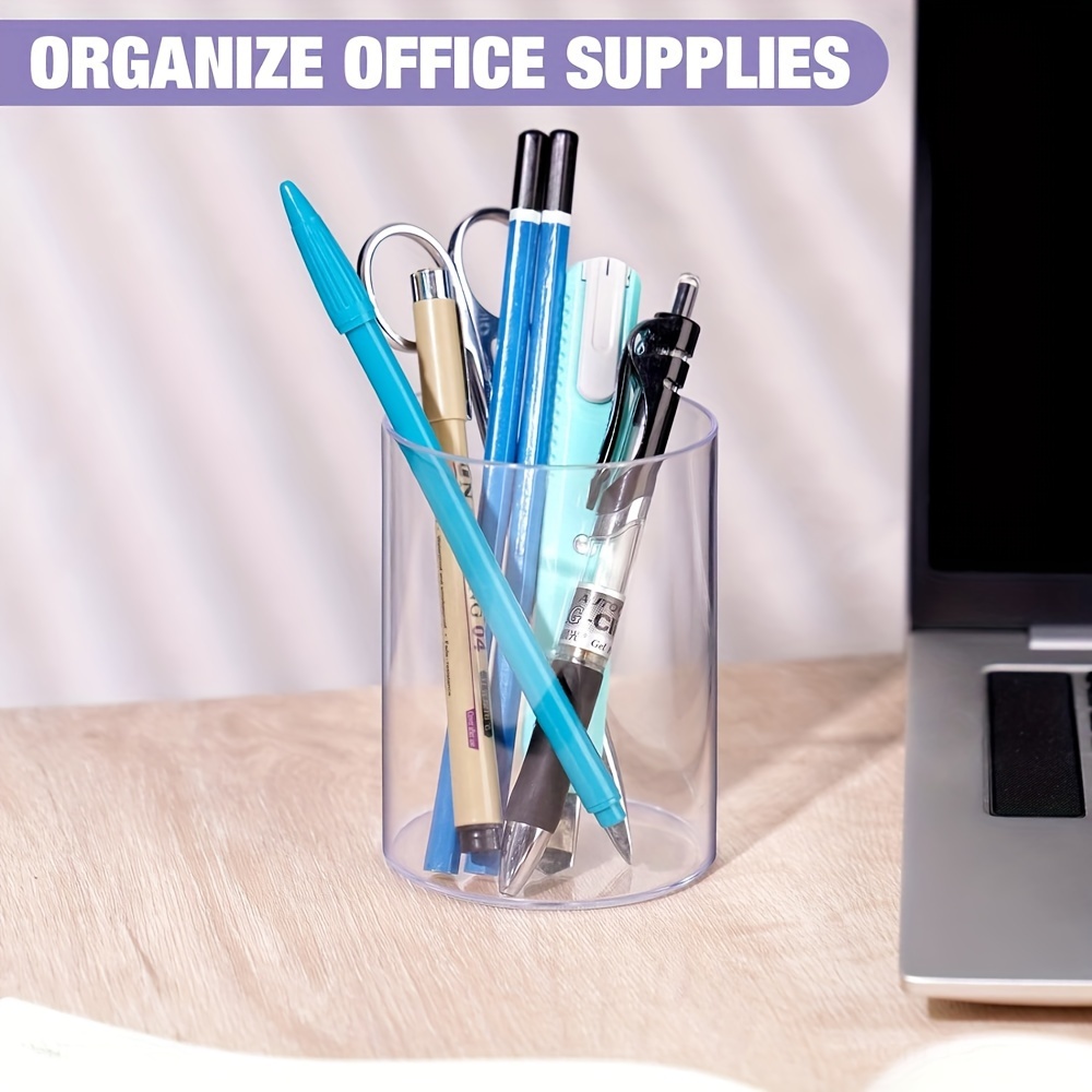 Acrylic Clear Pencil Holder for Desk 12 Compartments, Acrylic Pen Holder  Organizer,Marker Organizer…