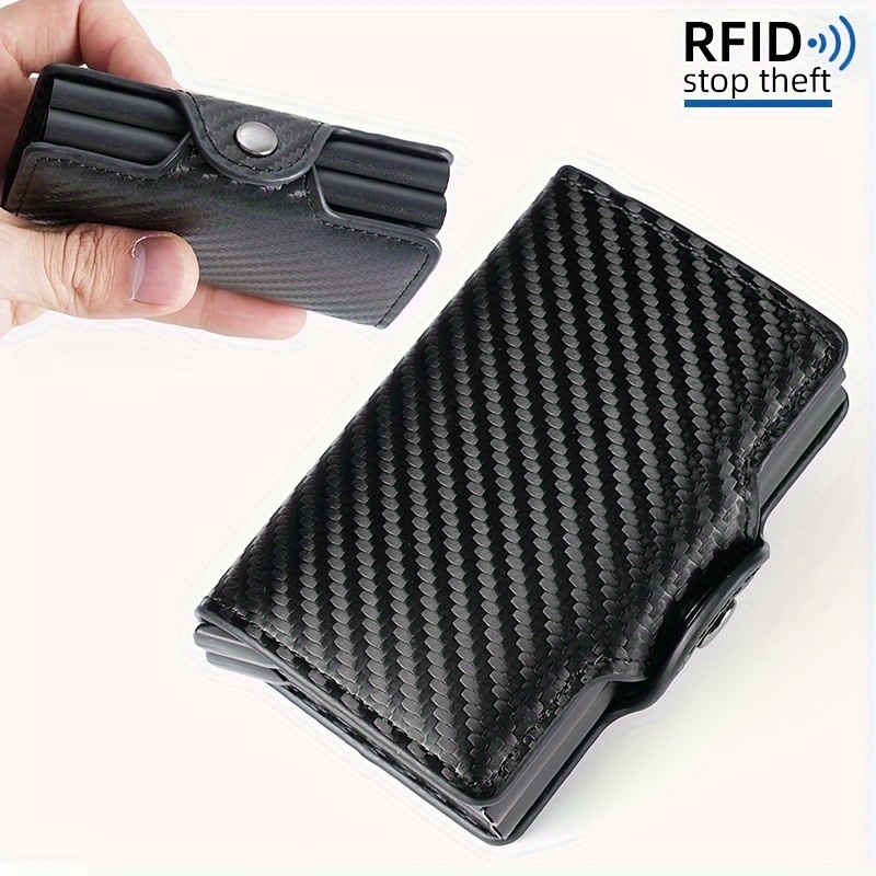1pc Mens Anti Theft Aluminum Alloy Wallet Rfid Blocking Double Layer Credit  Card Holder Elastic Automatic Pop Card Holder - Bags & Luggage - Temu  Philippines